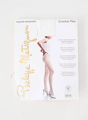 Collants stretch blanc PHILIPPE MATIGNON femme