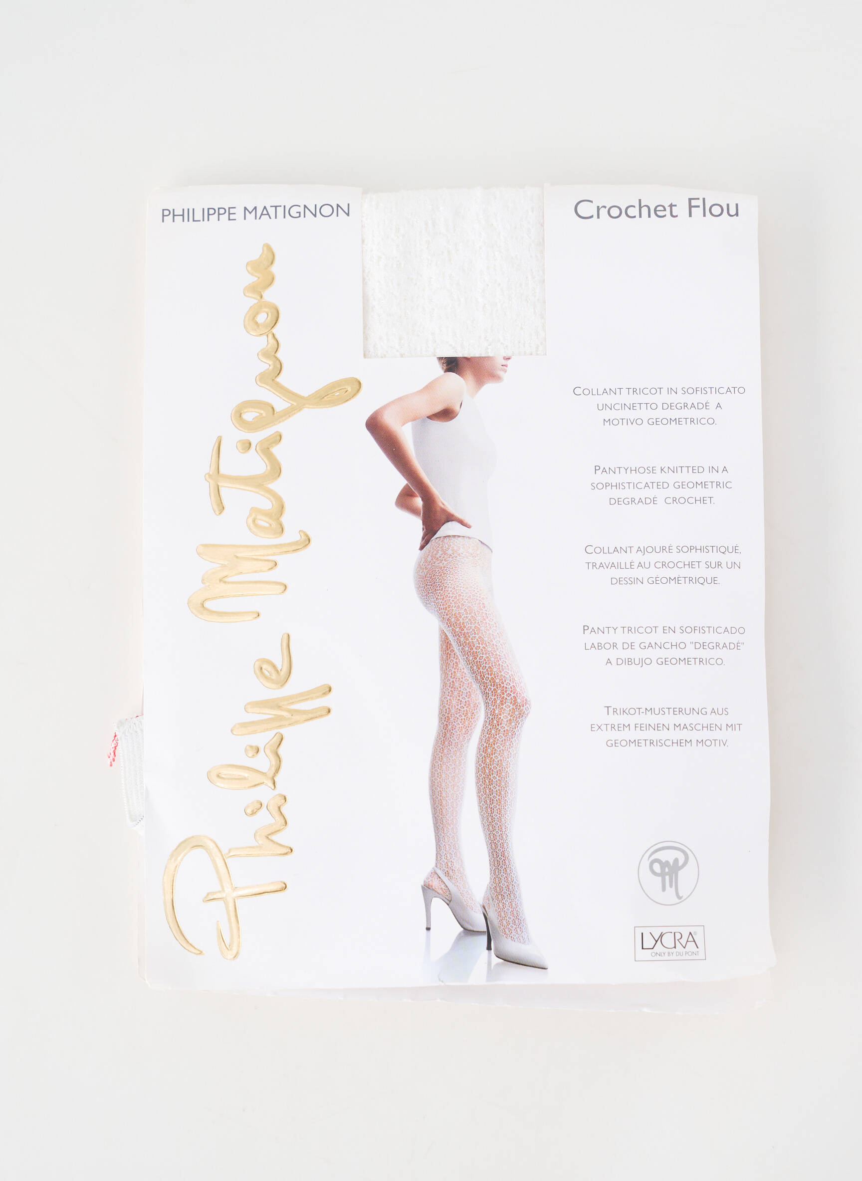 Collants stretch blanc PHILIPPE MATIGNON femme