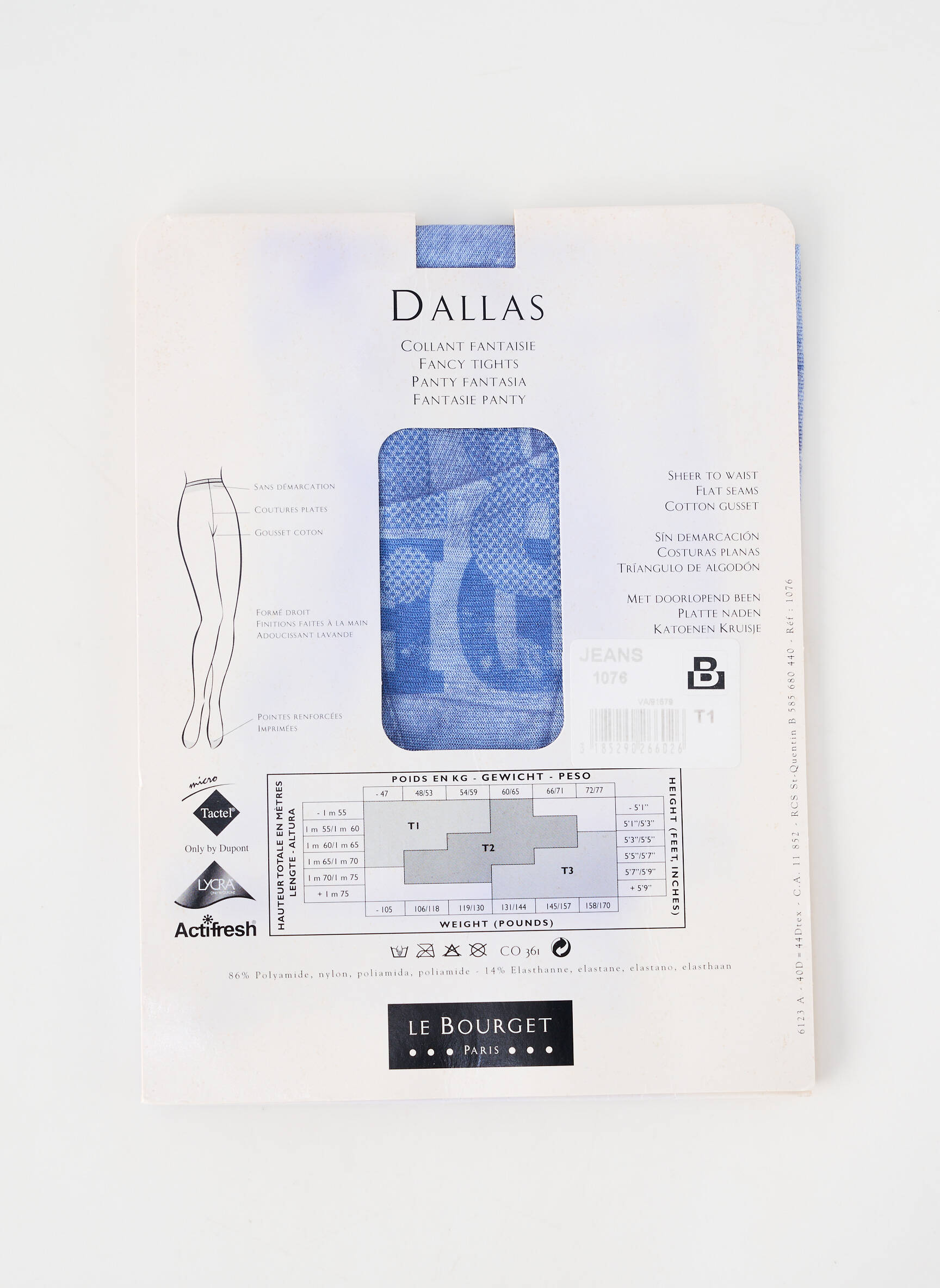 Collants imprimé fantaisie bleu LE BOURGET femme