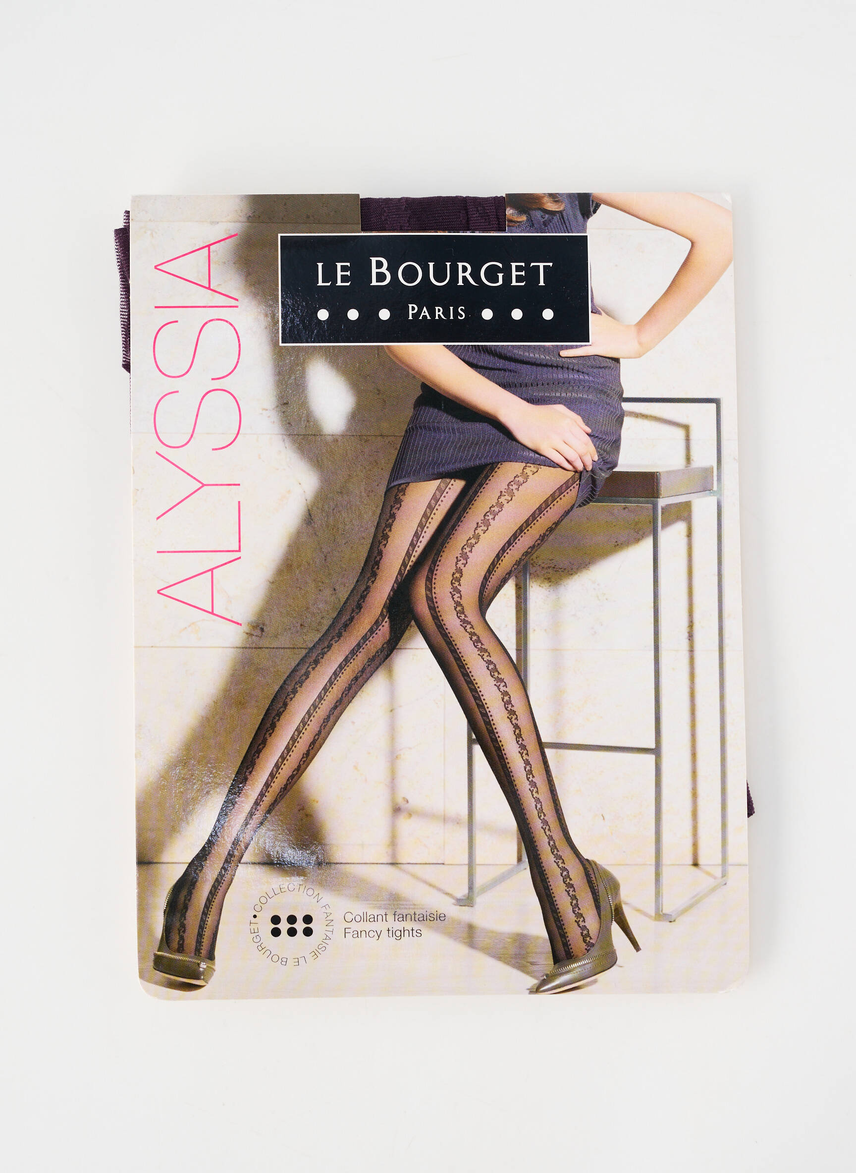 Collants imprimé fantaisie violet LE BOURGET femme