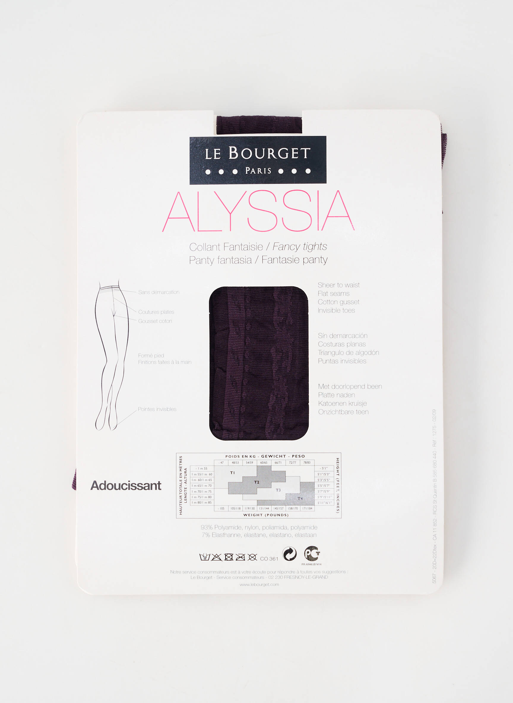 Collants imprimé fantaisie violet LE BOURGET femme