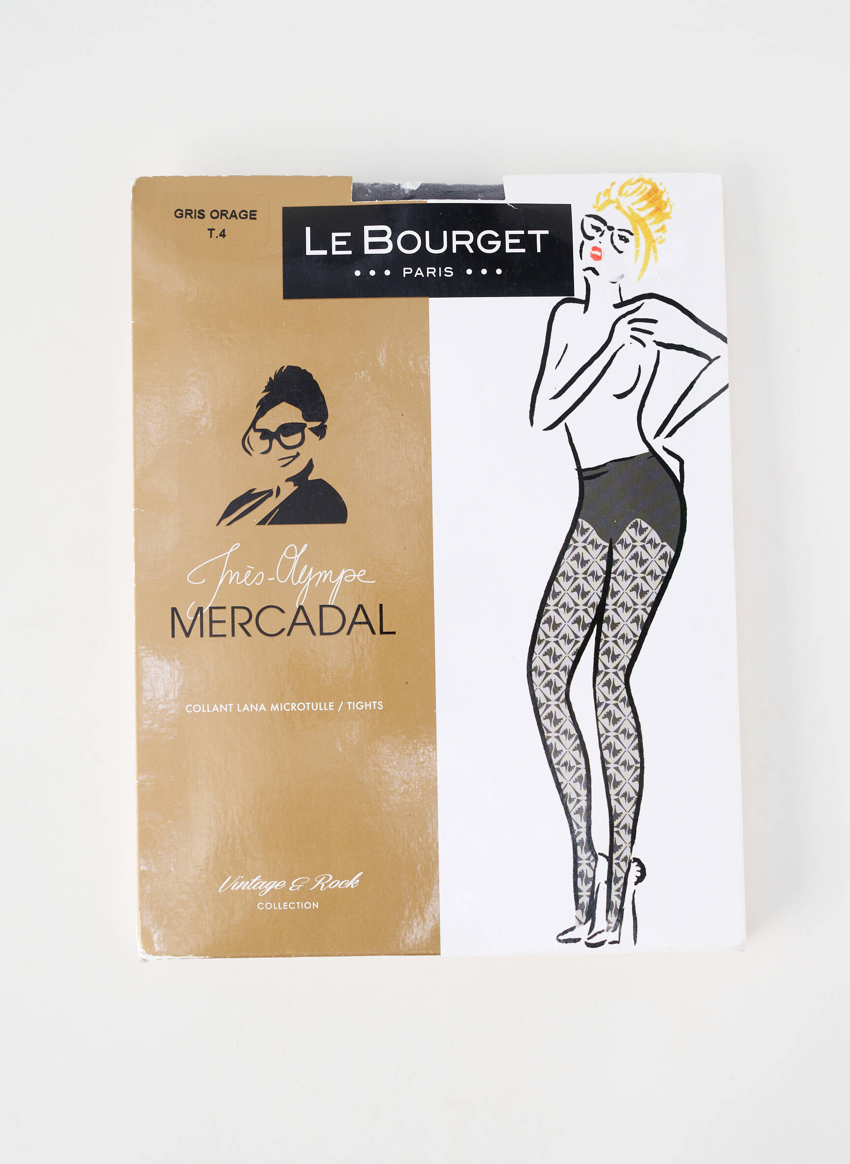 Collants imprimé fantaisie gris LE BOURGET femme