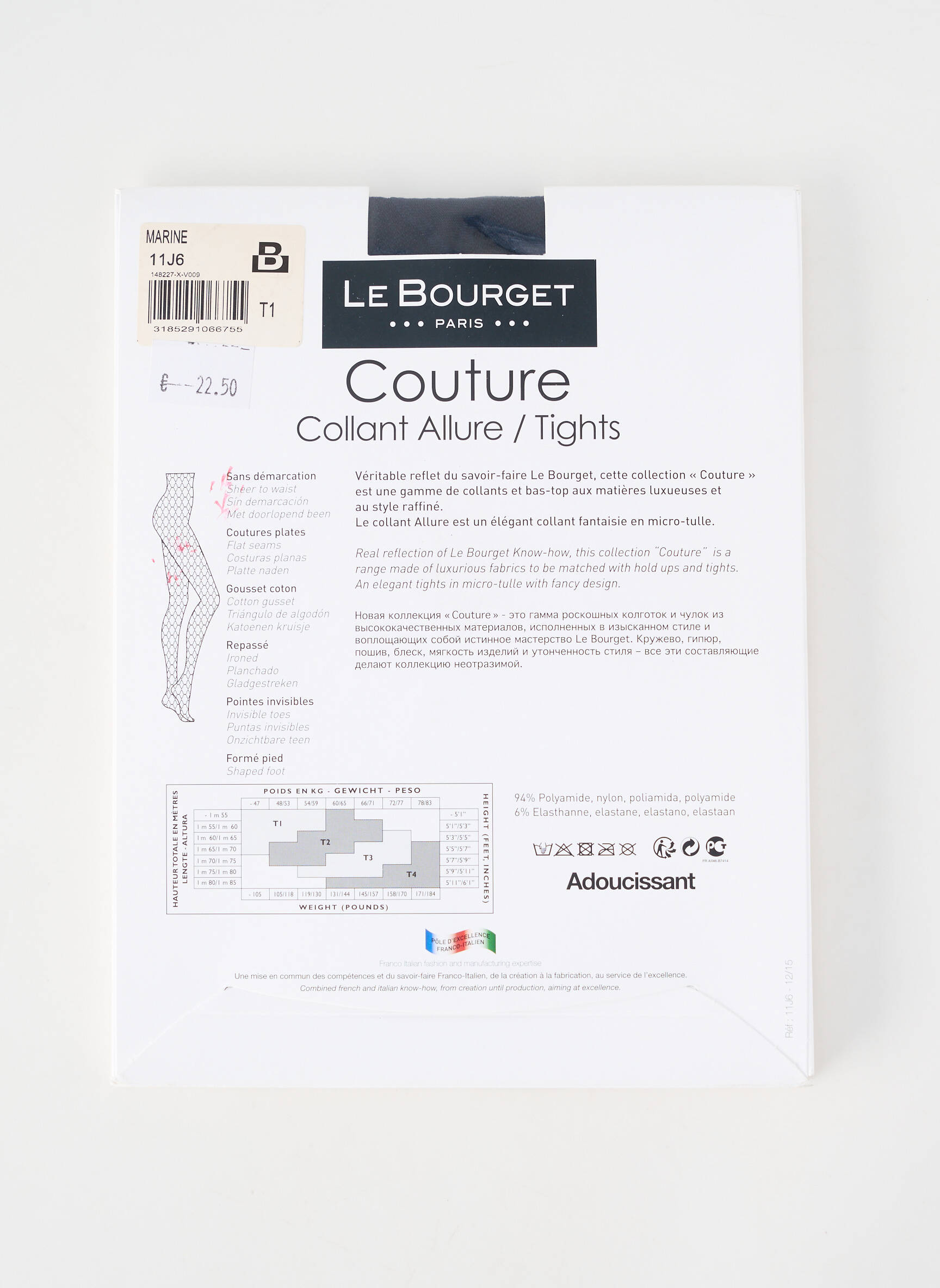 Collants stretch bleu LE BOURGET femme