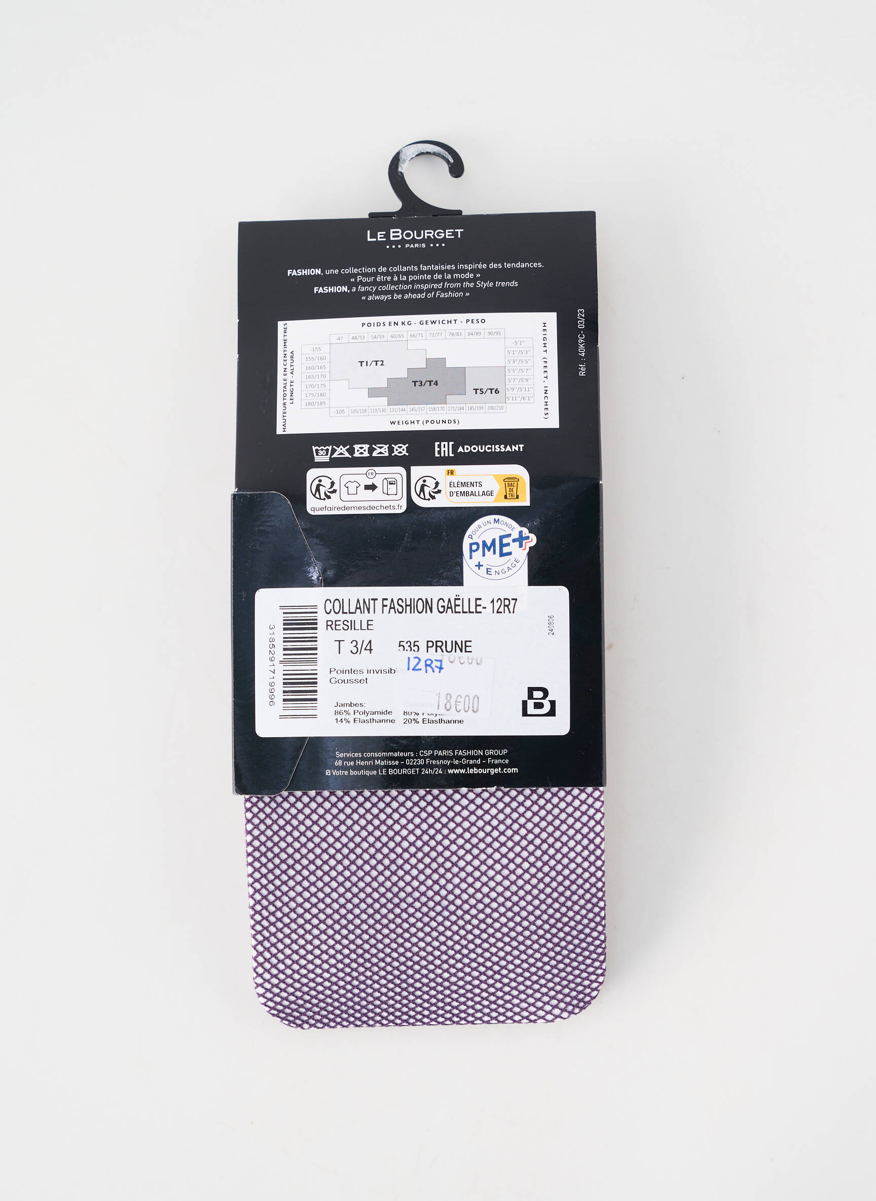 Collants stretch violet LE BOURGET femme