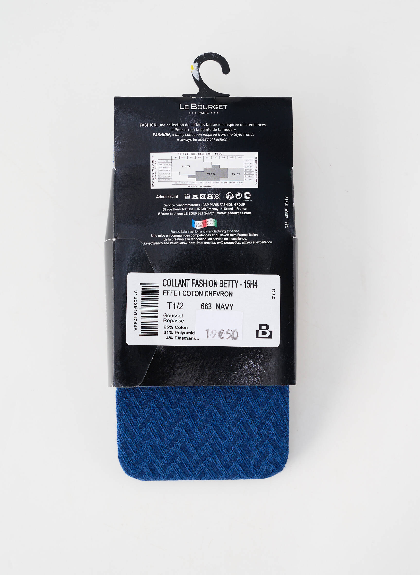 Collants stretch bleu LE BOURGET femme