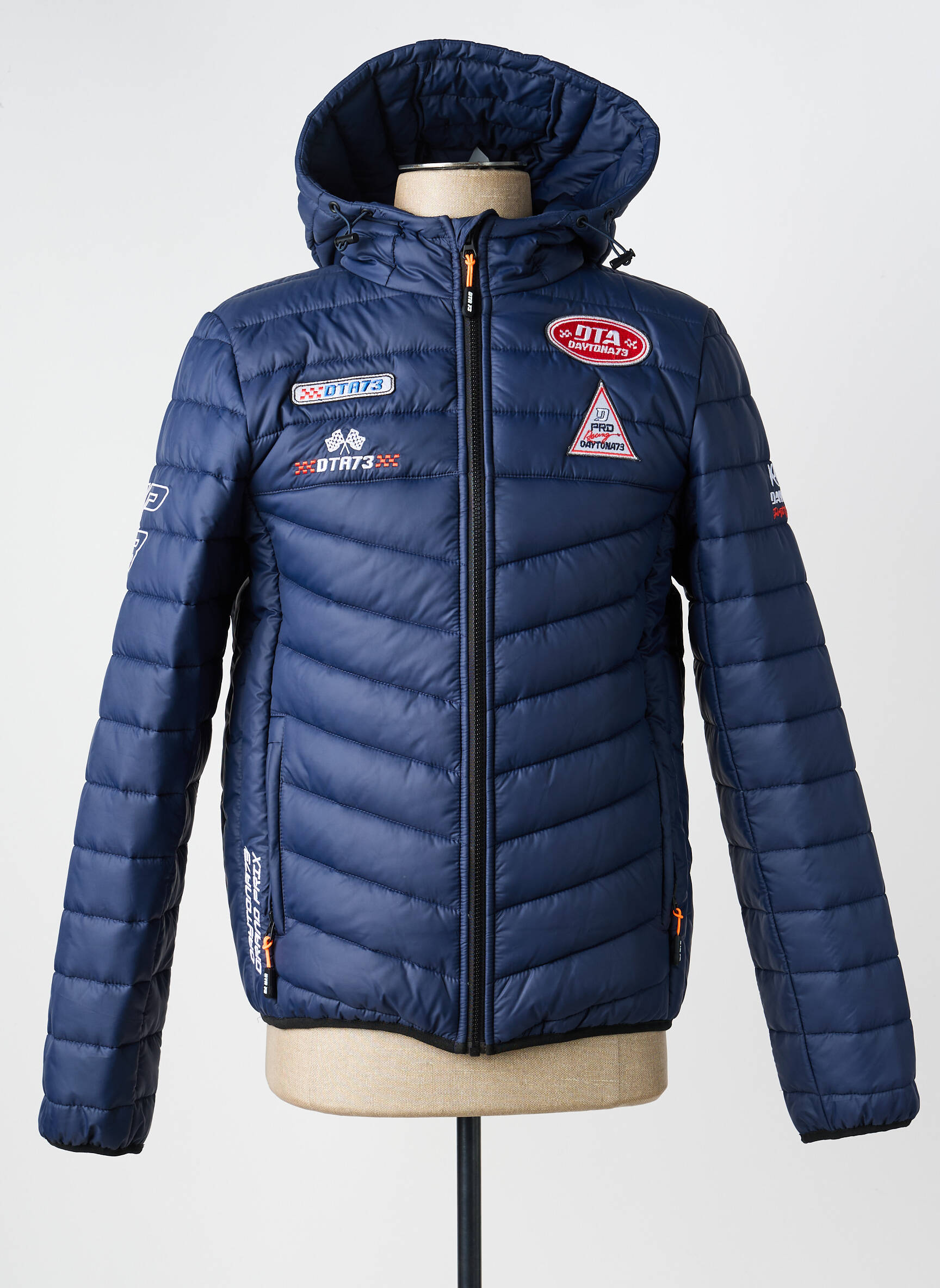 Doudoune manches longues a capuche bleu DAYTONA homme