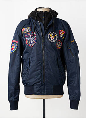 Blouson capuche bleu DAYTONA homme