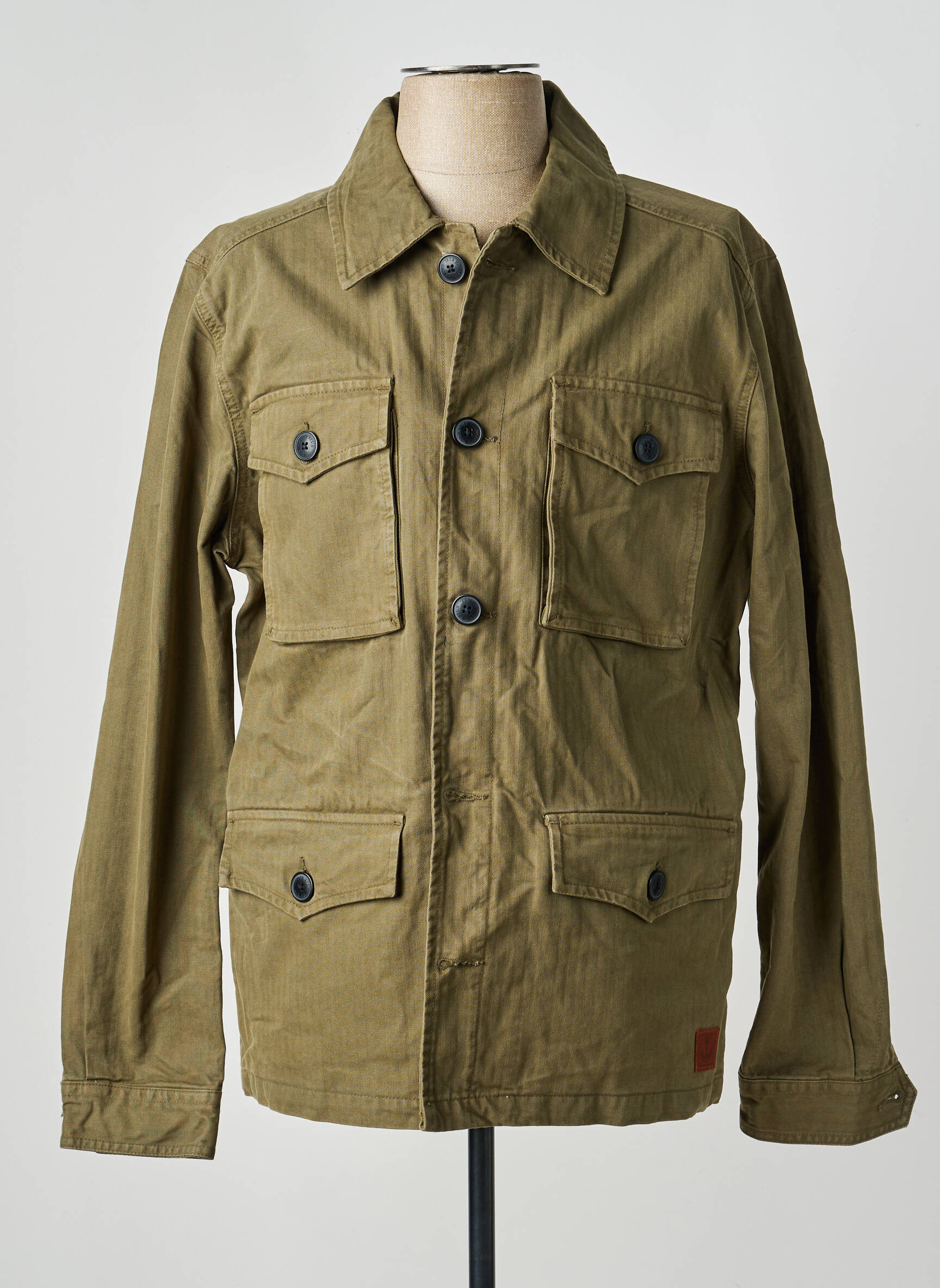 Veste casual fermeture boutonnée sur le devant vert IRON AND RESIN homme