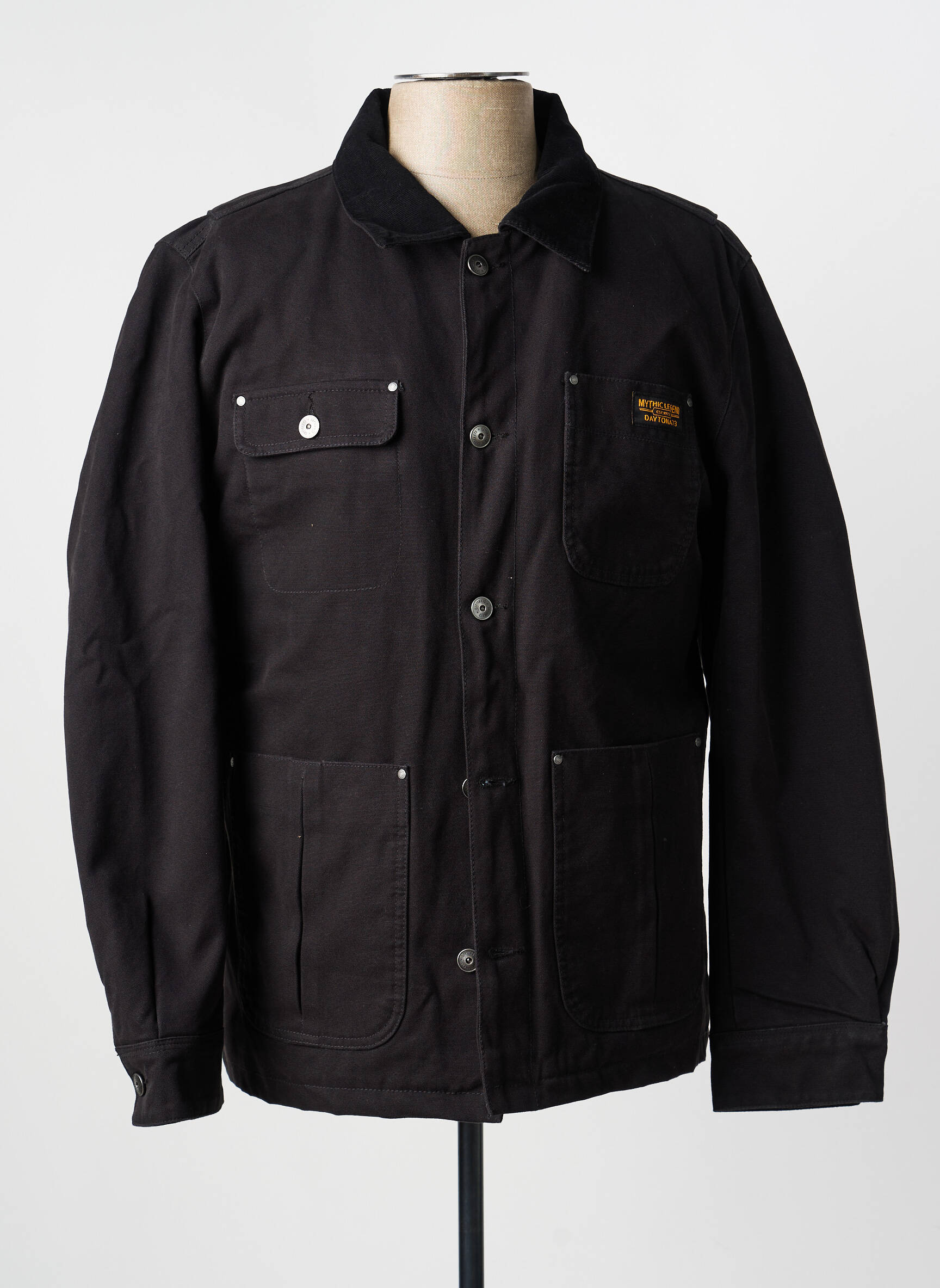 Veste casual fermeture boutonnée sur le devant noir DAYTONA homme