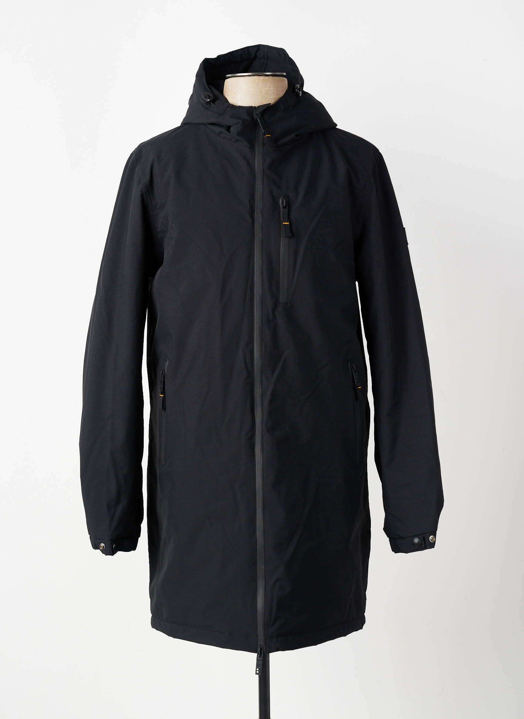 Imperméable coupe droite a capuche noir DAYTONA homme