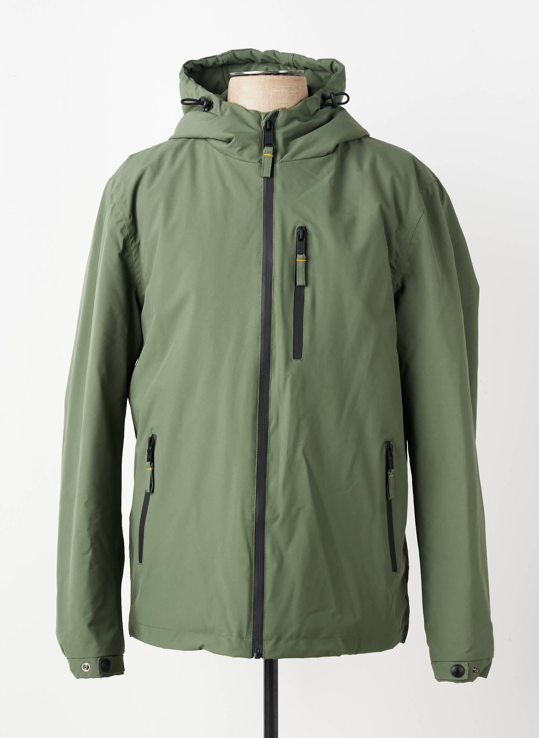 Parka finition intérieure doublure satiné a capuche vert DAYTONA homme