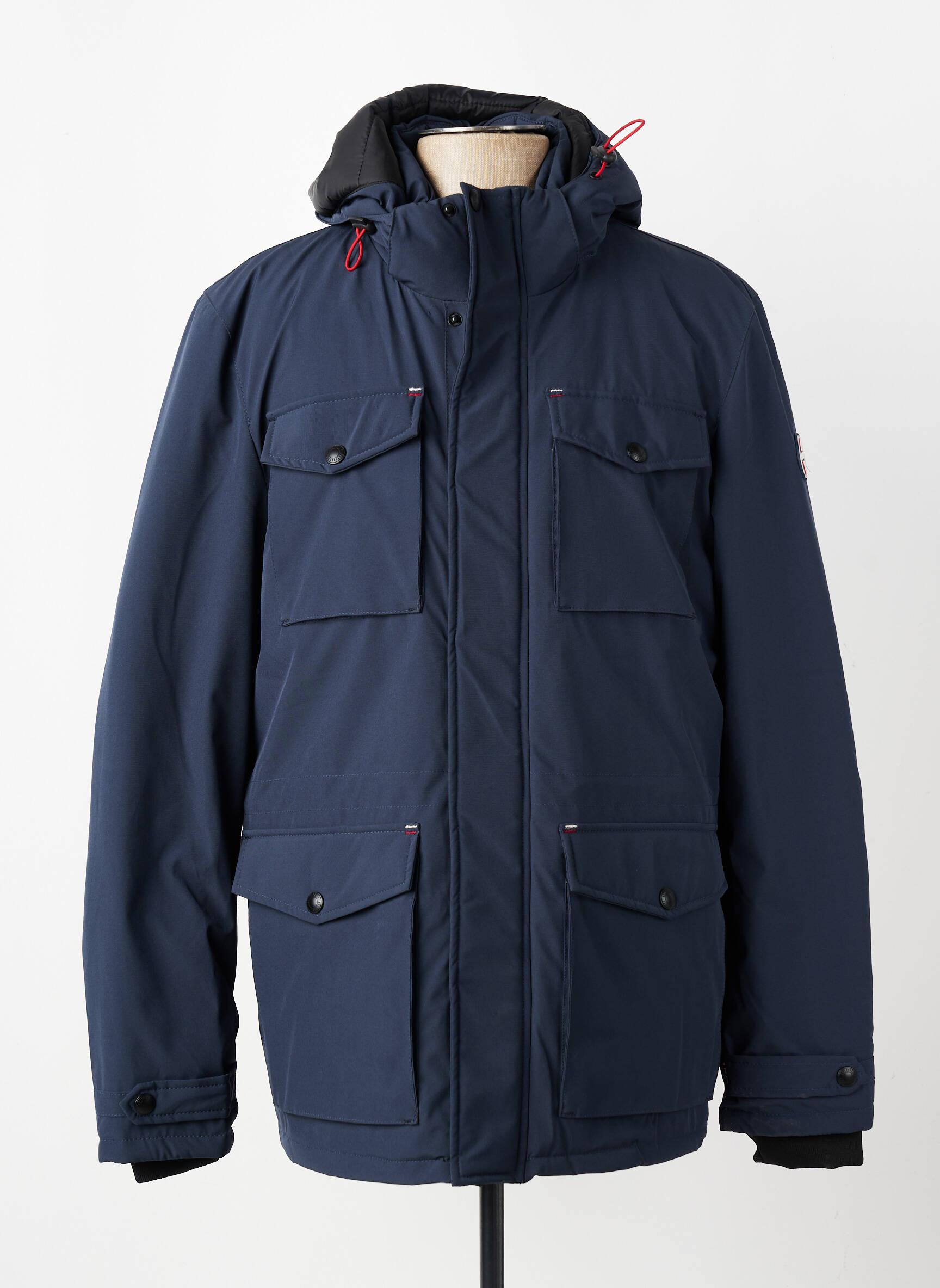 Doudoune manches longues a capuche bleu DAYTONA homme