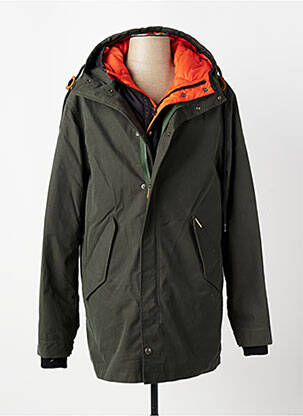 Parka manches longues a capuche vert IRON AND RESIN homme
