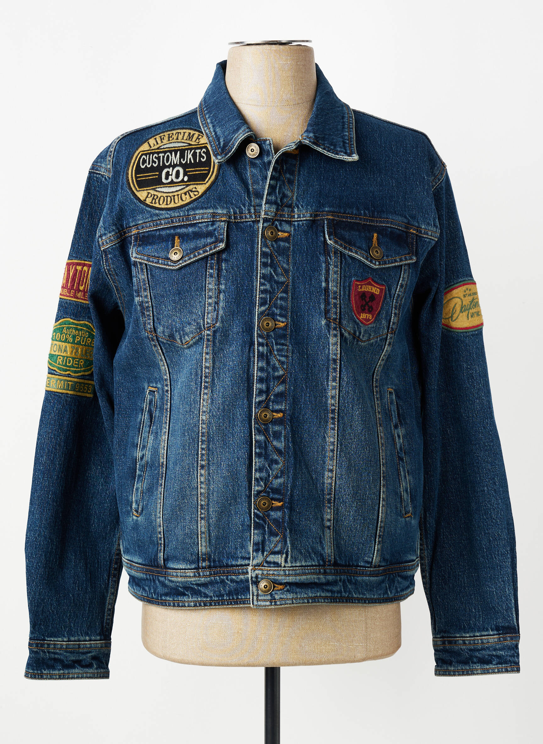 Veste casual fermeture boutonnée sur le devant bleu DAYTONA homme