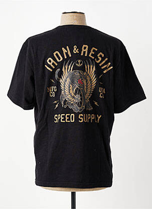 T-shirt stretch manches courtes noir IRON AND RESIN homme