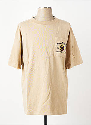 T-shirt coupe droite manches courtes beige IRON AND RESIN homme