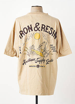 T-shirt coupe droite manches courtes beige IRON AND RESIN homme