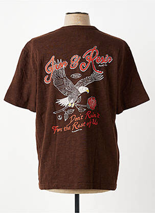 T-shirt stretch manches courtes marron IRON AND RESIN homme