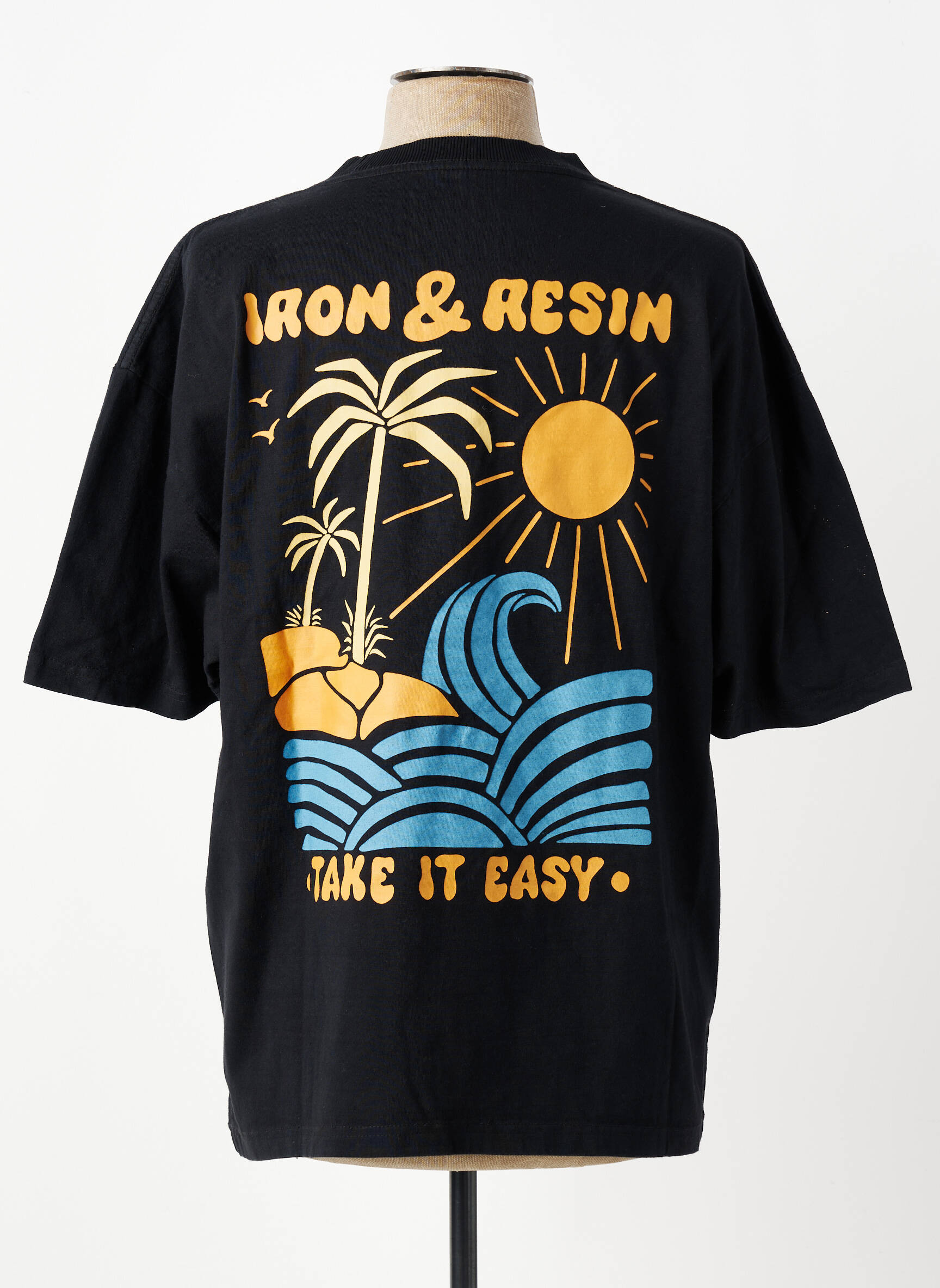 T-shirt coupe droite manches courtes noir IRON AND RESIN homme