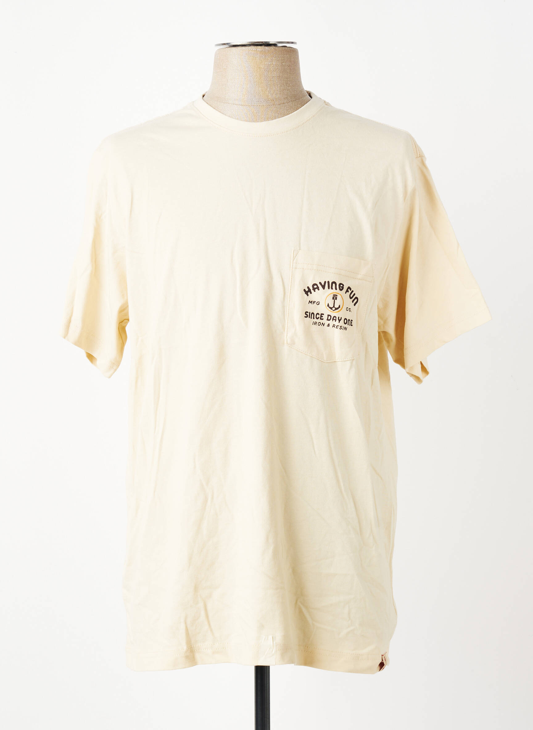 T-shirt bio manches courtes beige IRON AND RESIN homme