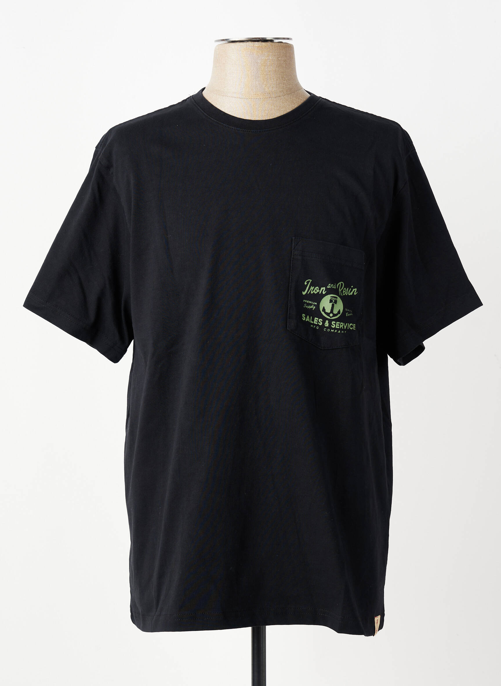 T-shirt stretch manches courtes noir IRON AND RESIN homme