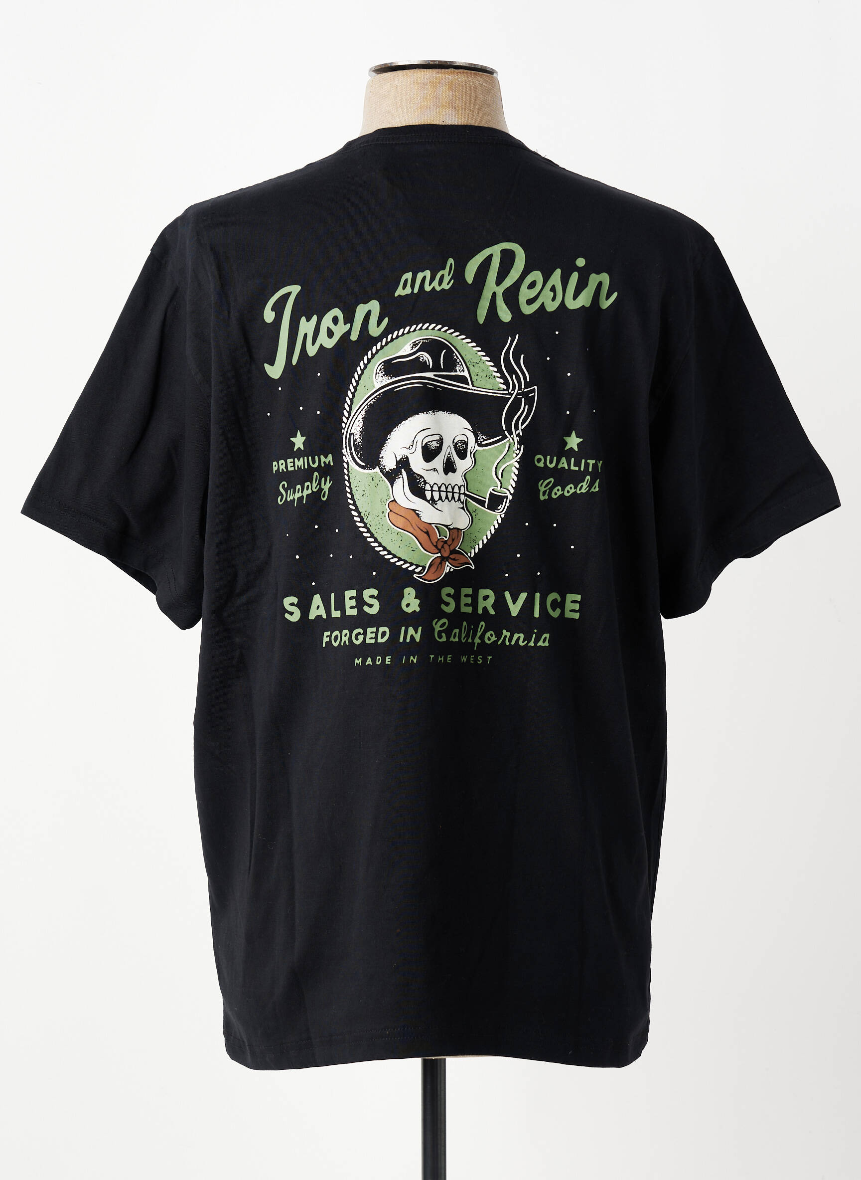 T-shirt stretch manches courtes noir IRON AND RESIN homme