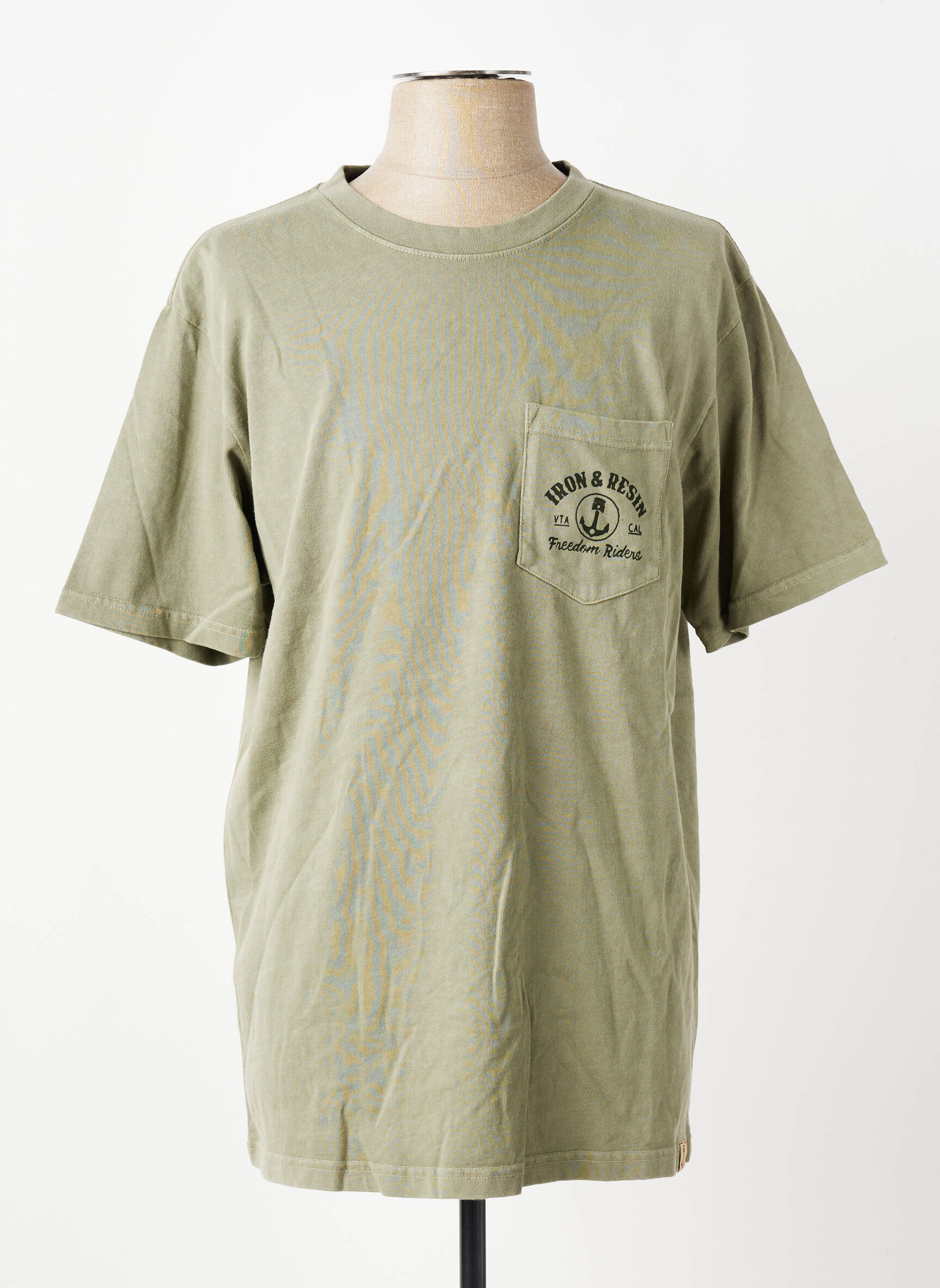 T-shirt stretch manches courtes vert IRON AND RESIN homme