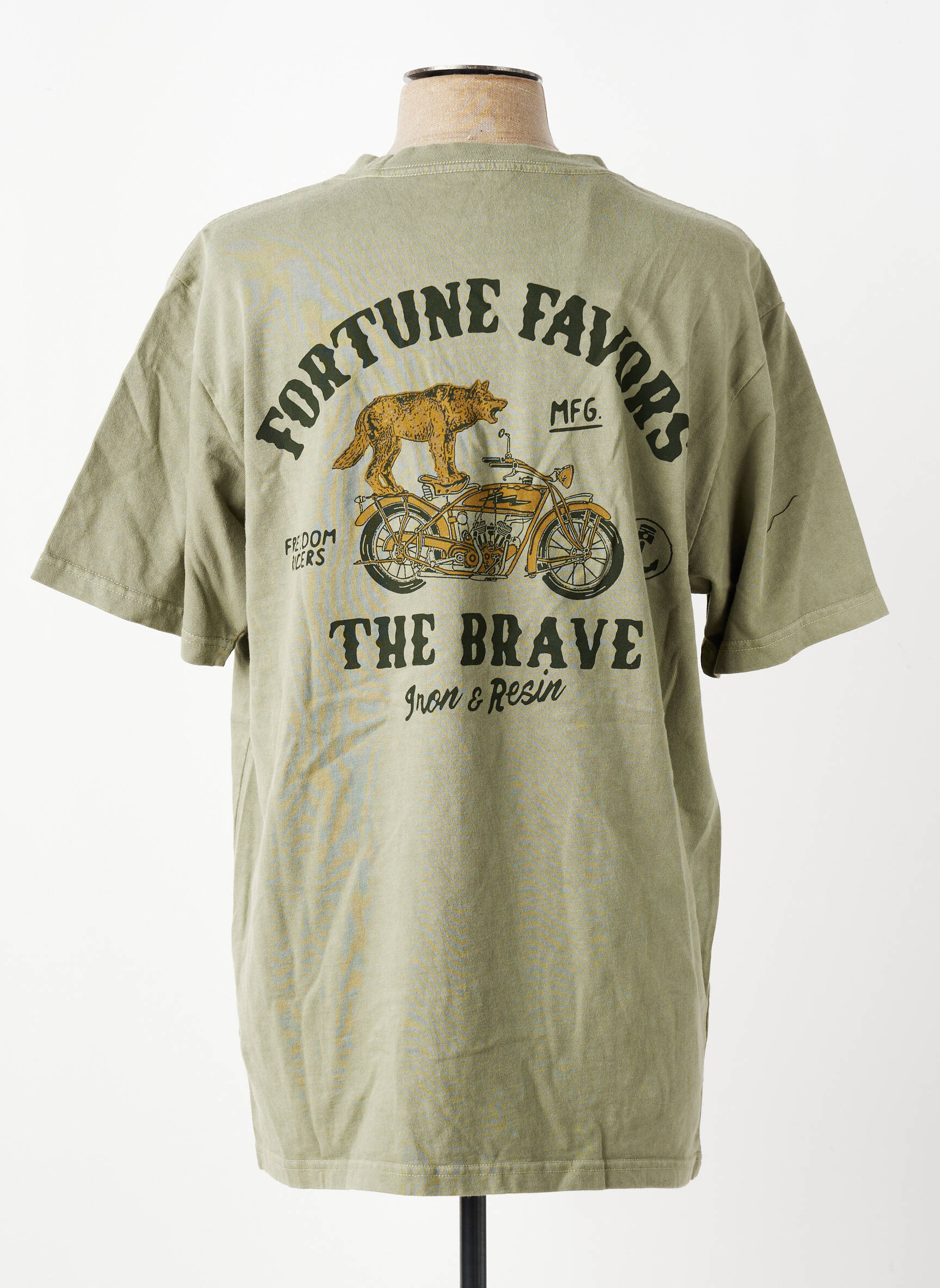 T-shirt stretch manches courtes vert IRON AND RESIN homme