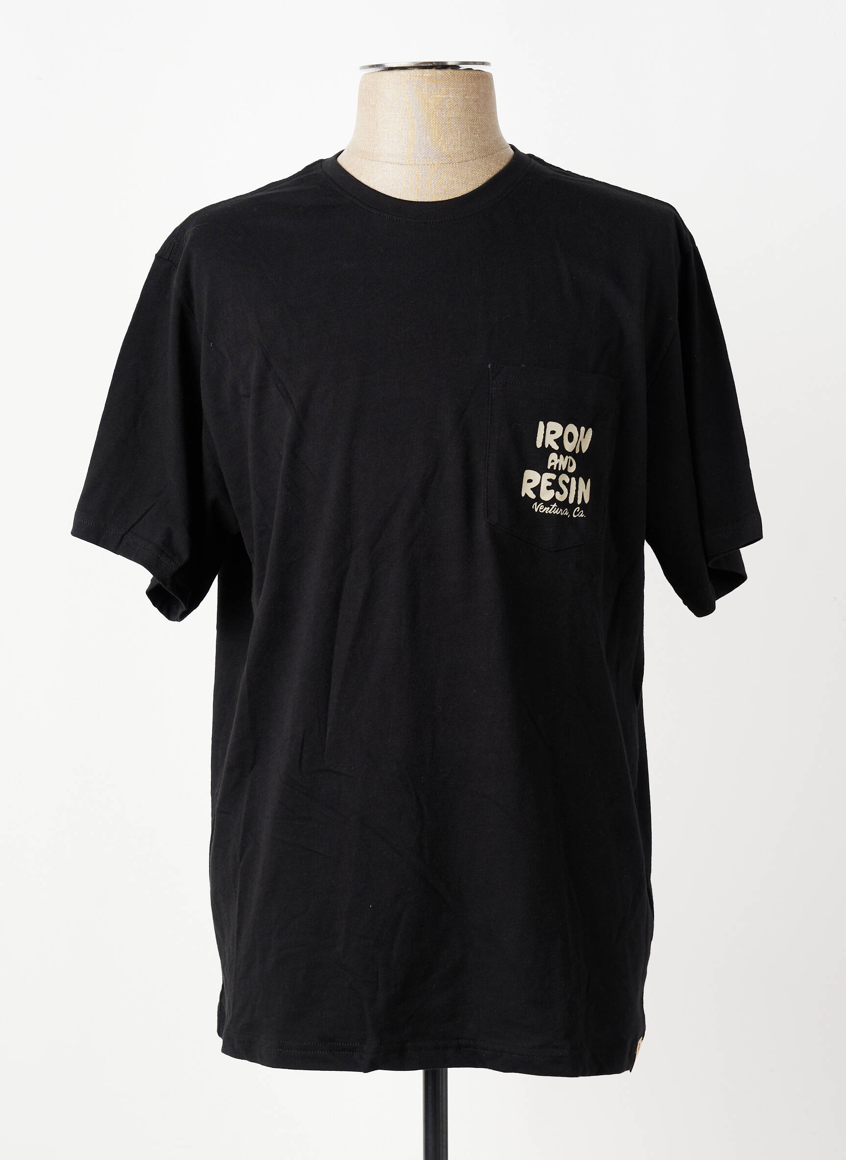 T-shirt stretch manches courtes noir IRON AND RESIN homme