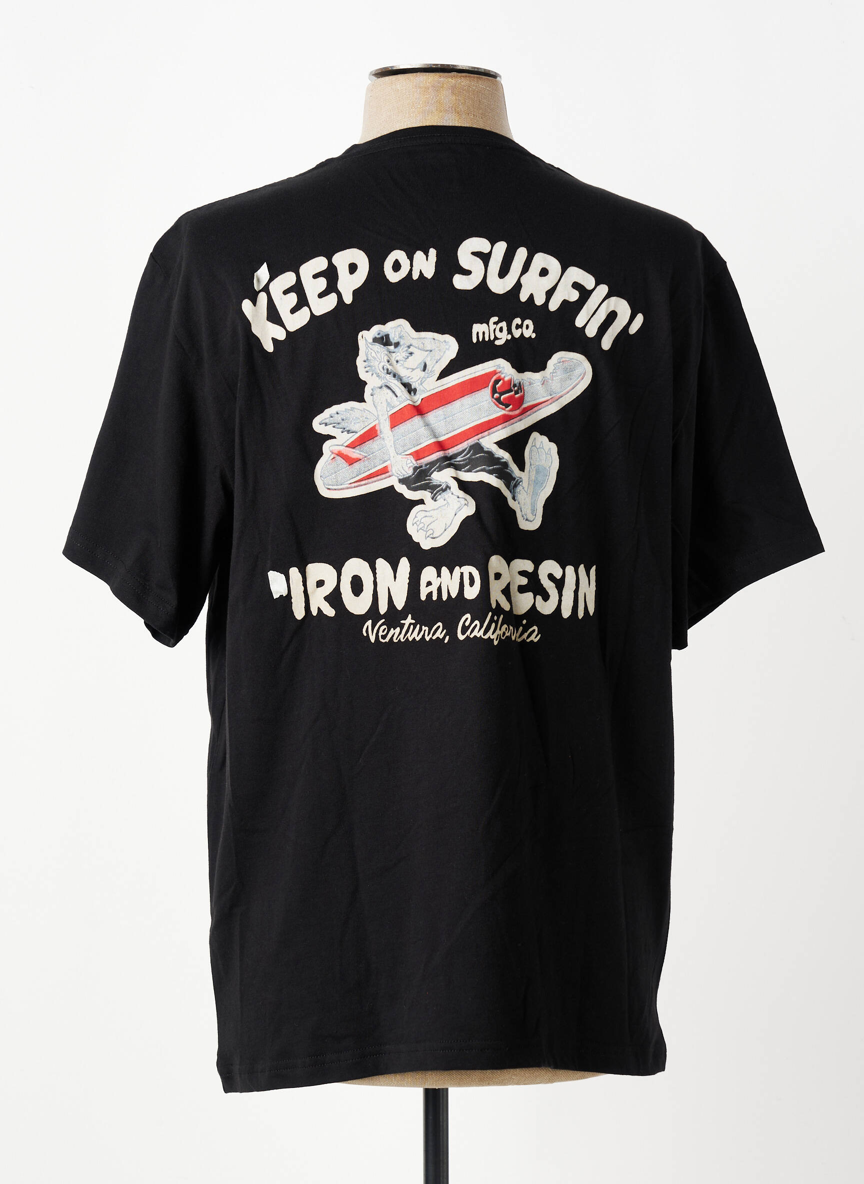 T-shirt stretch manches courtes noir IRON AND RESIN homme