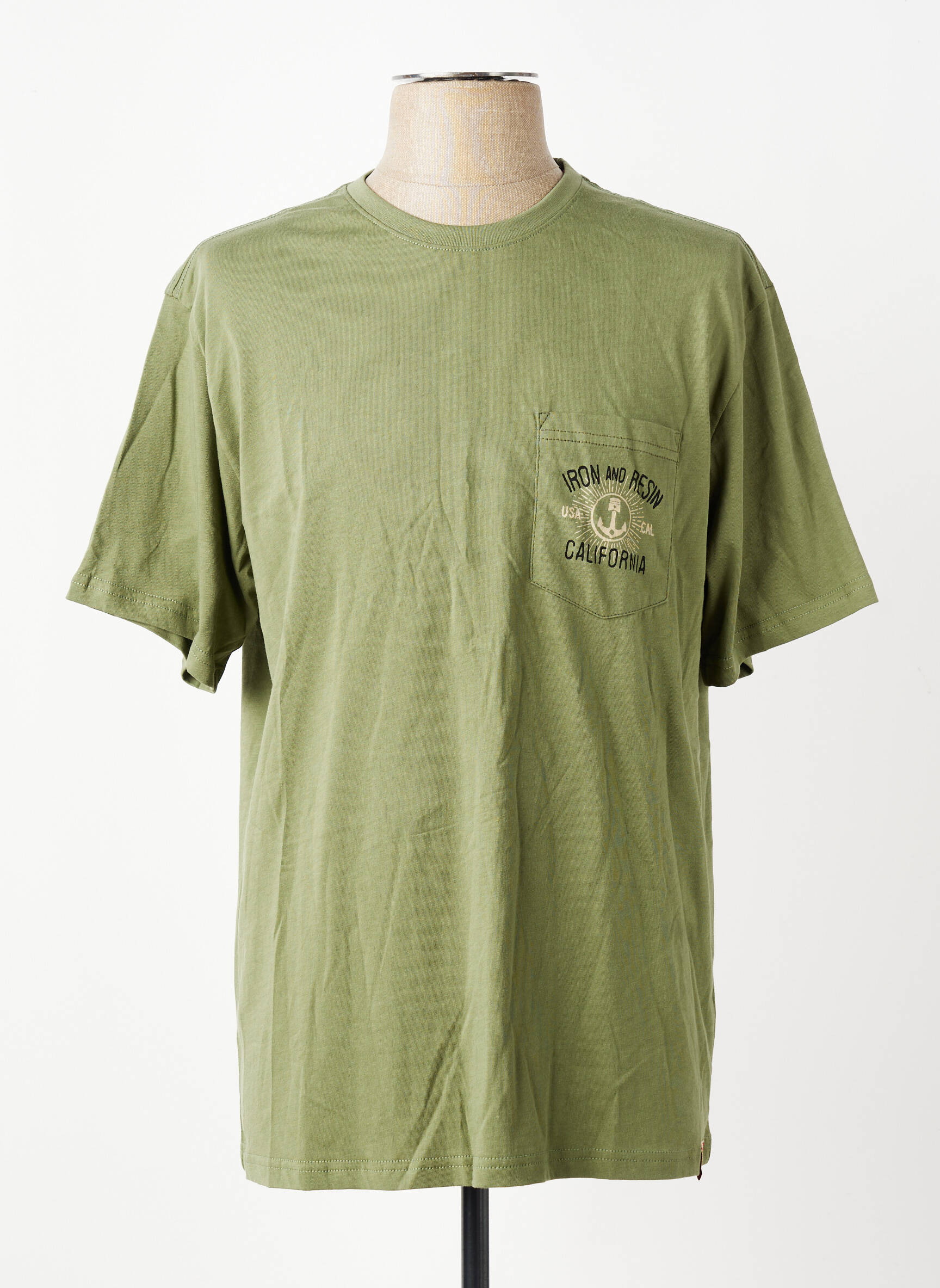 T-shirt bio manches courtes vert IRON AND RESIN homme