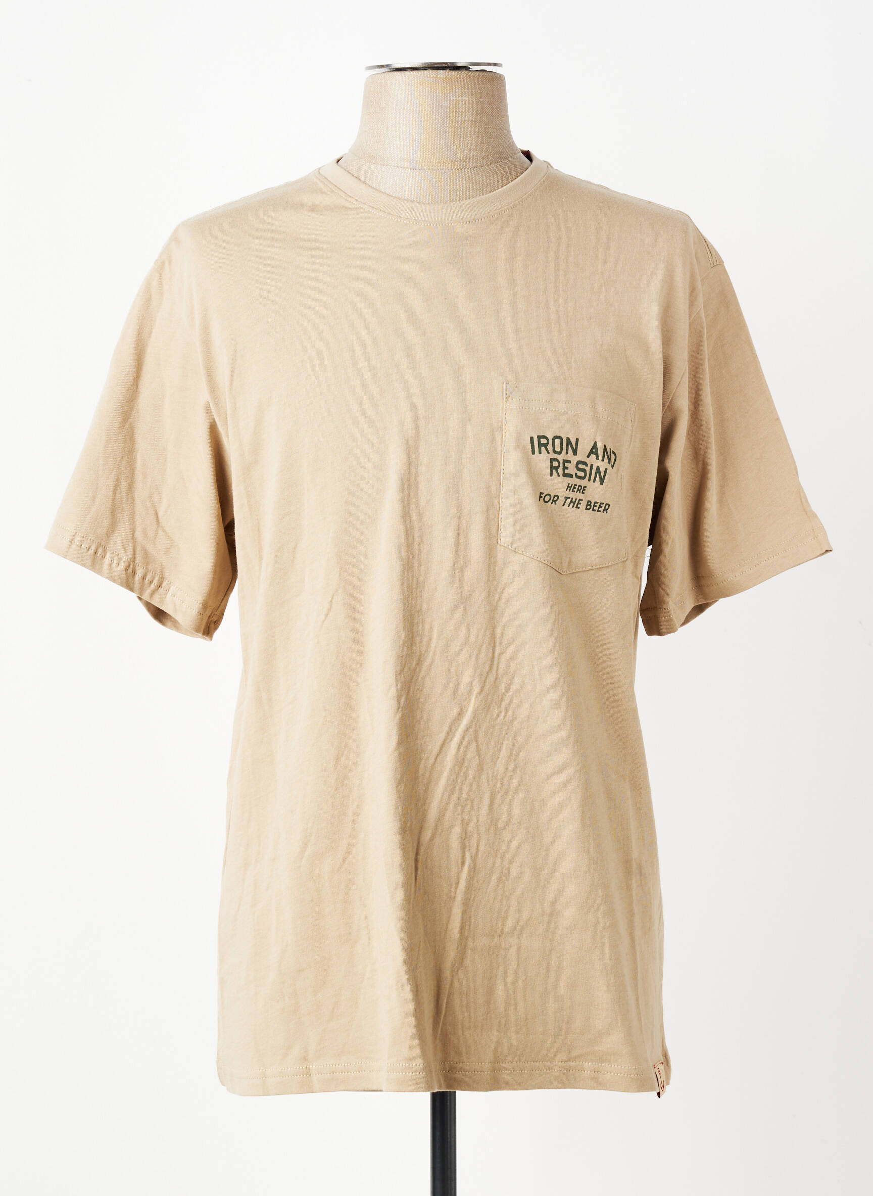 T-shirt bio manches courtes beige IRON AND RESIN homme