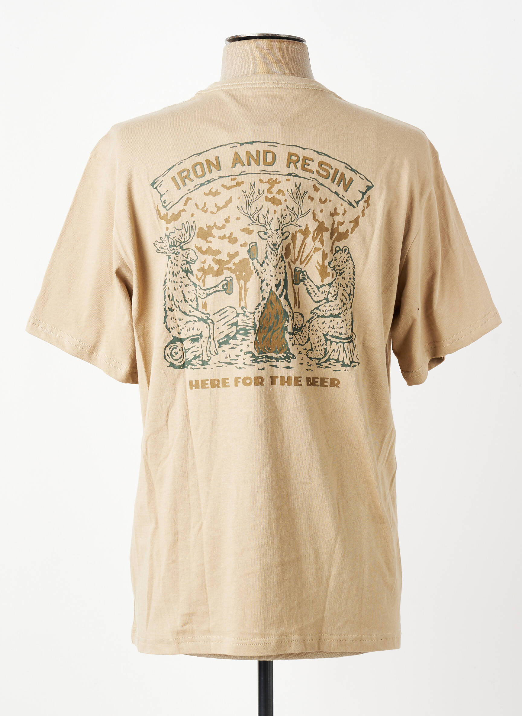 T-shirt bio manches courtes beige IRON AND RESIN homme