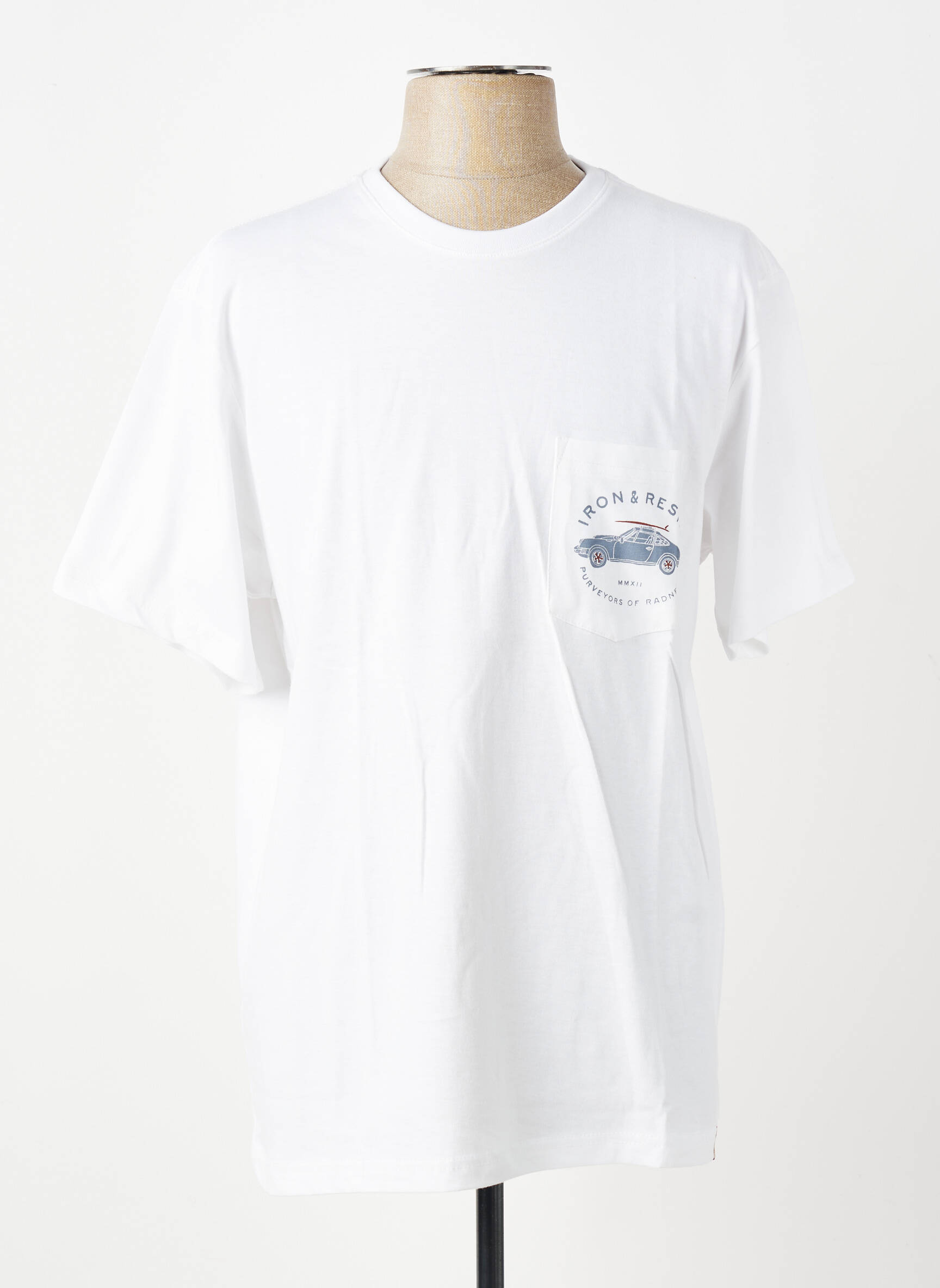 T-shirt bio manches courtes blanc IRON AND RESIN homme