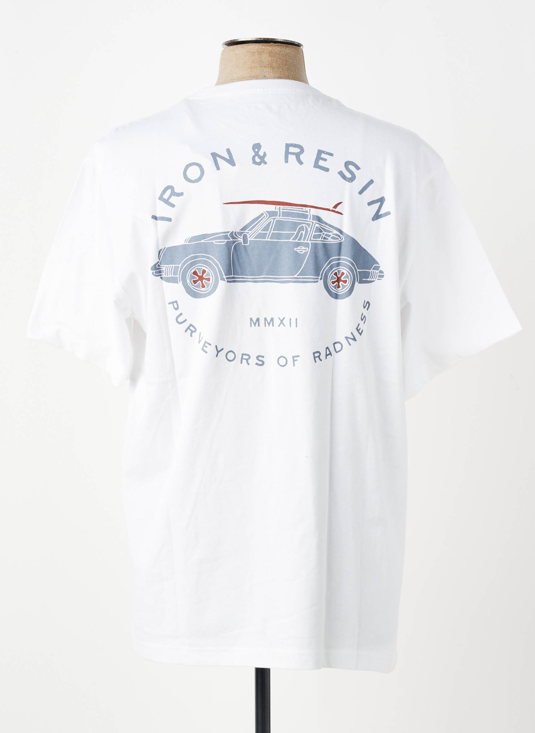 T-shirt bio manches courtes blanc IRON AND RESIN homme