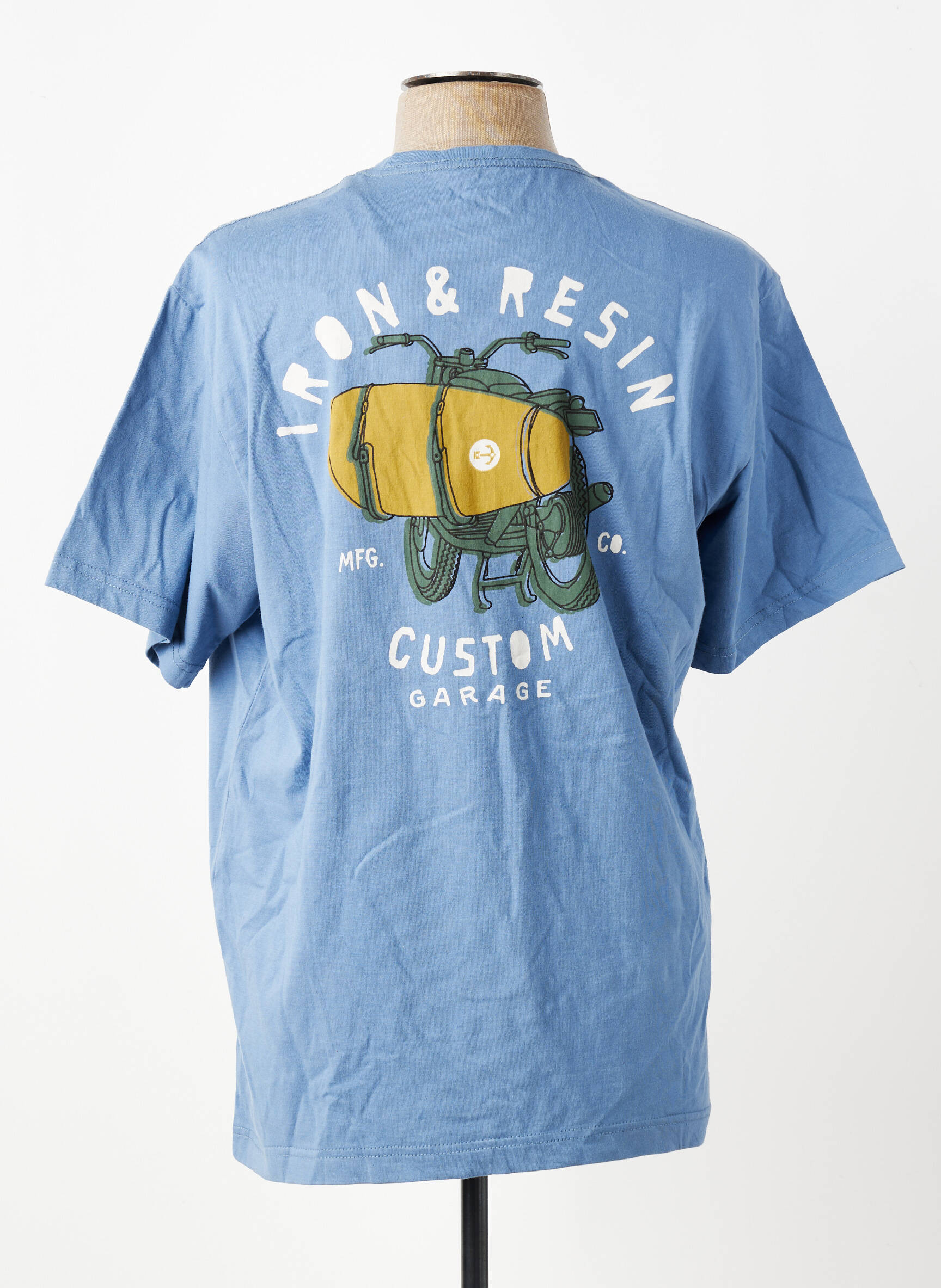 T-shirt bio manches courtes bleu IRON AND RESIN homme