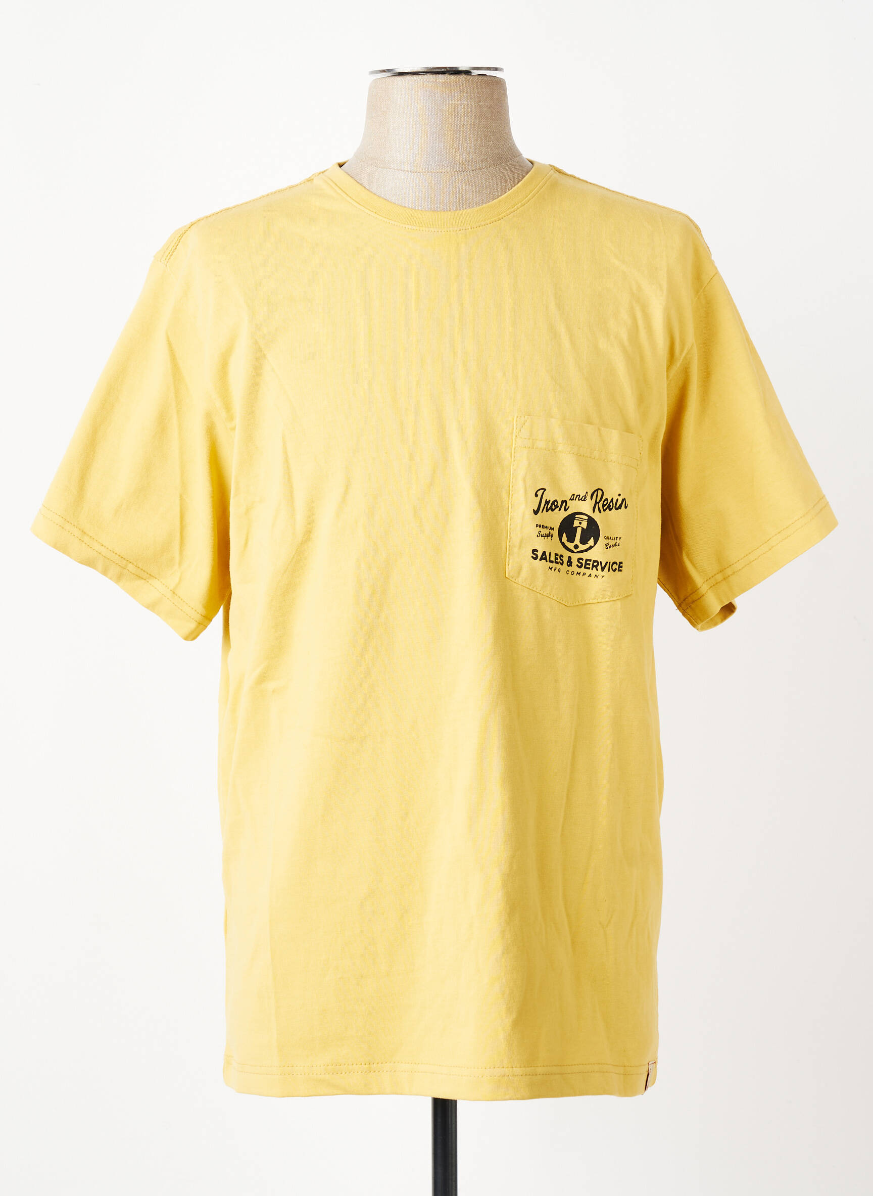 T-shirt stretch manches courtes jaune IRON AND RESIN homme