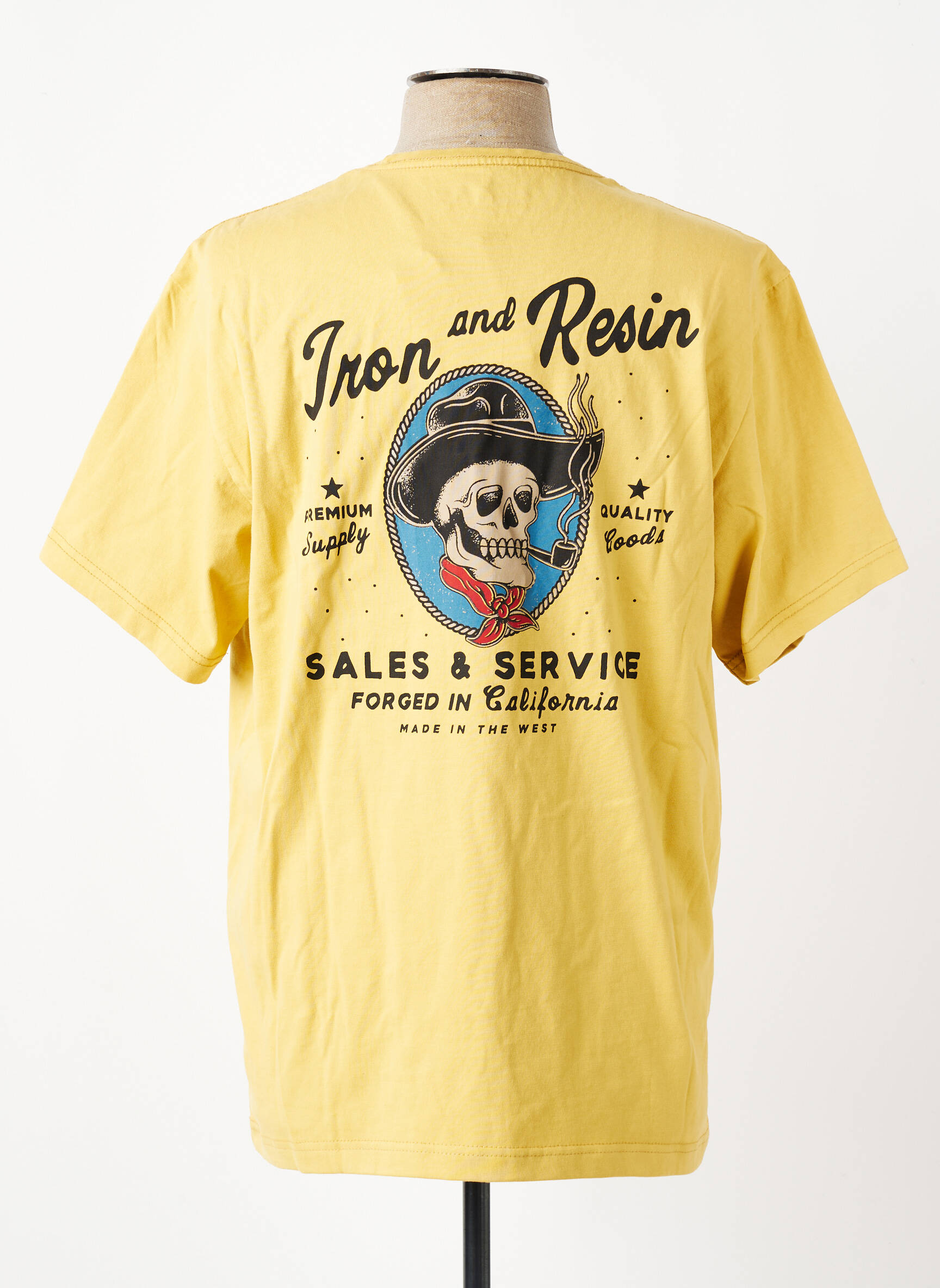 T-shirt stretch manches courtes jaune IRON AND RESIN homme
