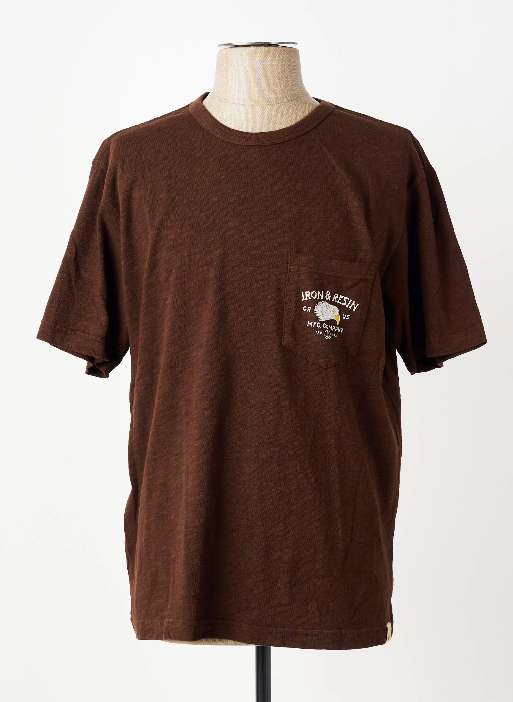 T-shirt stretch manches courtes marron IRON AND RESIN homme