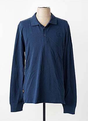 Polo manches longues manches longues bleu DAYTONA homme