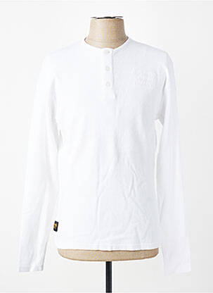 T-shirt coupe cintrée manches longues blanc DAYTONA homme