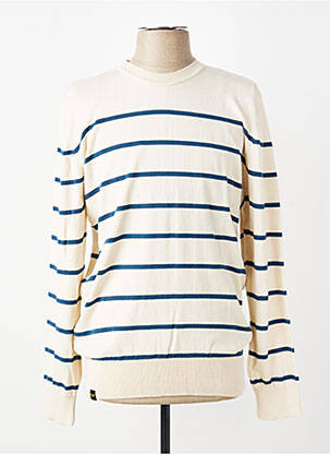 Pull col rond manches longues beige DAYTONA homme
