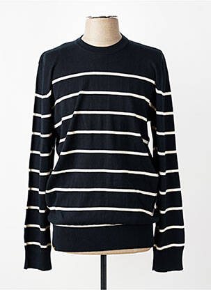 Pull col rond manches longues bleu fonce DAYTONA homme
