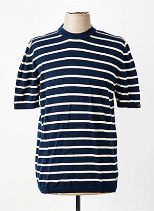 T-shirt coupe cintrée manches courtes bleu fonce DAYTONA homme