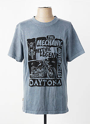 T-shirt stretch manches courtes bleu DAYTONA homme