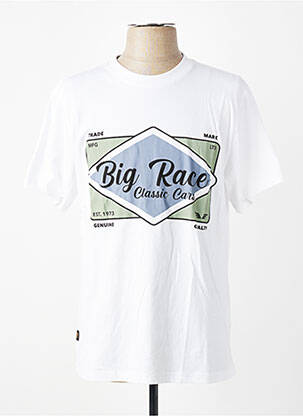 T-shirt sérigraphie floquée manches courtes blanc DAYTONA homme