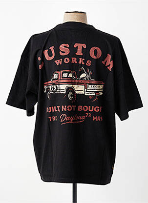 T-shirt sérigraphie floquée manches courtes noir DAYTONA homme