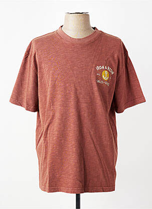 T-shirt stretch manches courtes marron IRON AND RESIN homme