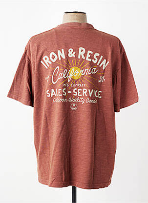 T-shirt stretch manches courtes marron IRON AND RESIN homme