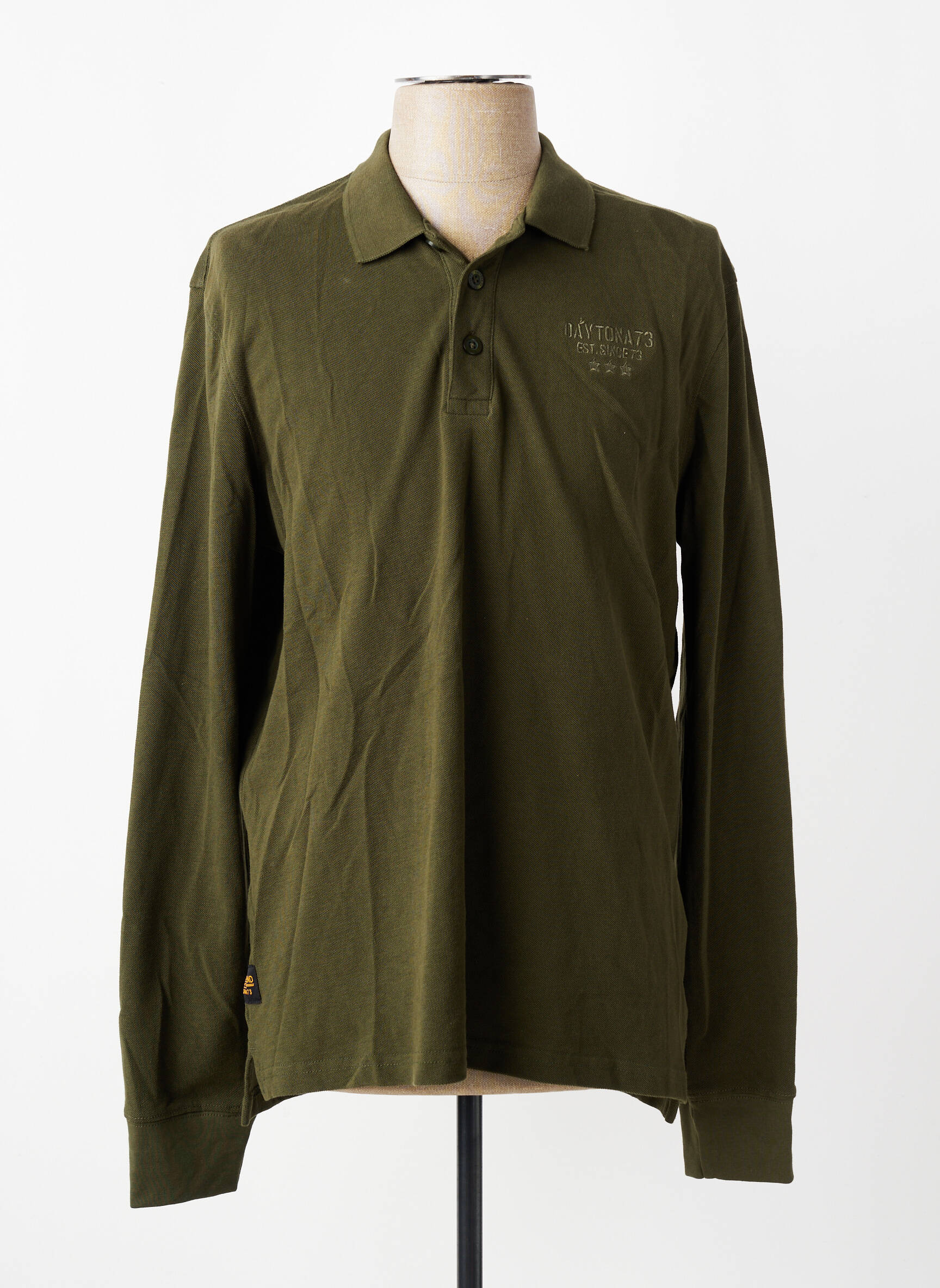 Polo manches longues manches longues vert DAYTONA homme